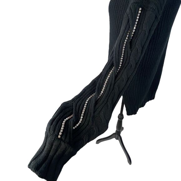 INC International Concepts Small Sweater Cowl Neck Rhinestones Long Sleeve Black - Picture 6 of 9